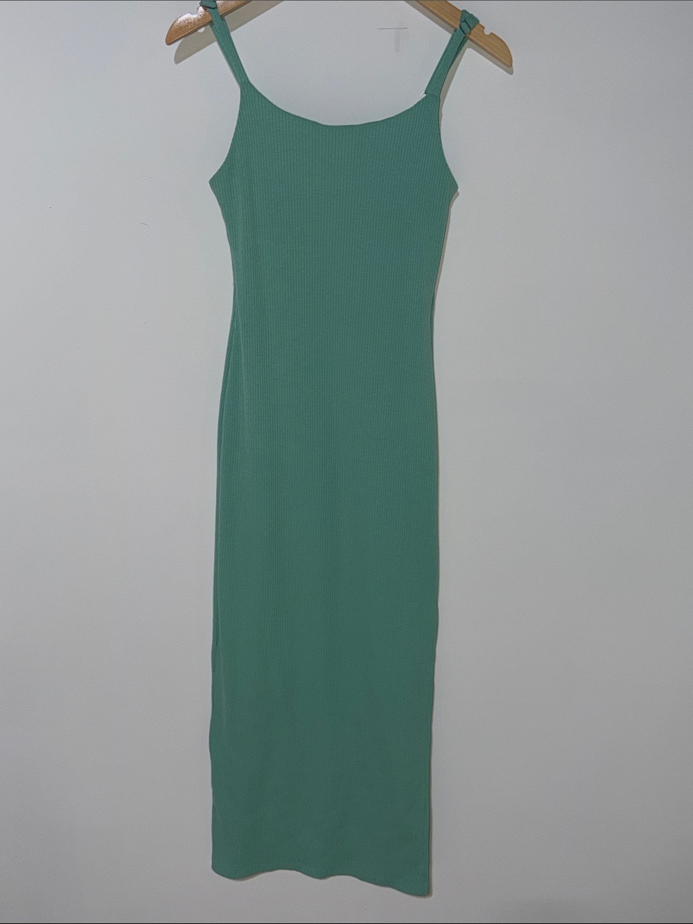 Vici Teal Green Ribbed Maxi Slip Dress size small